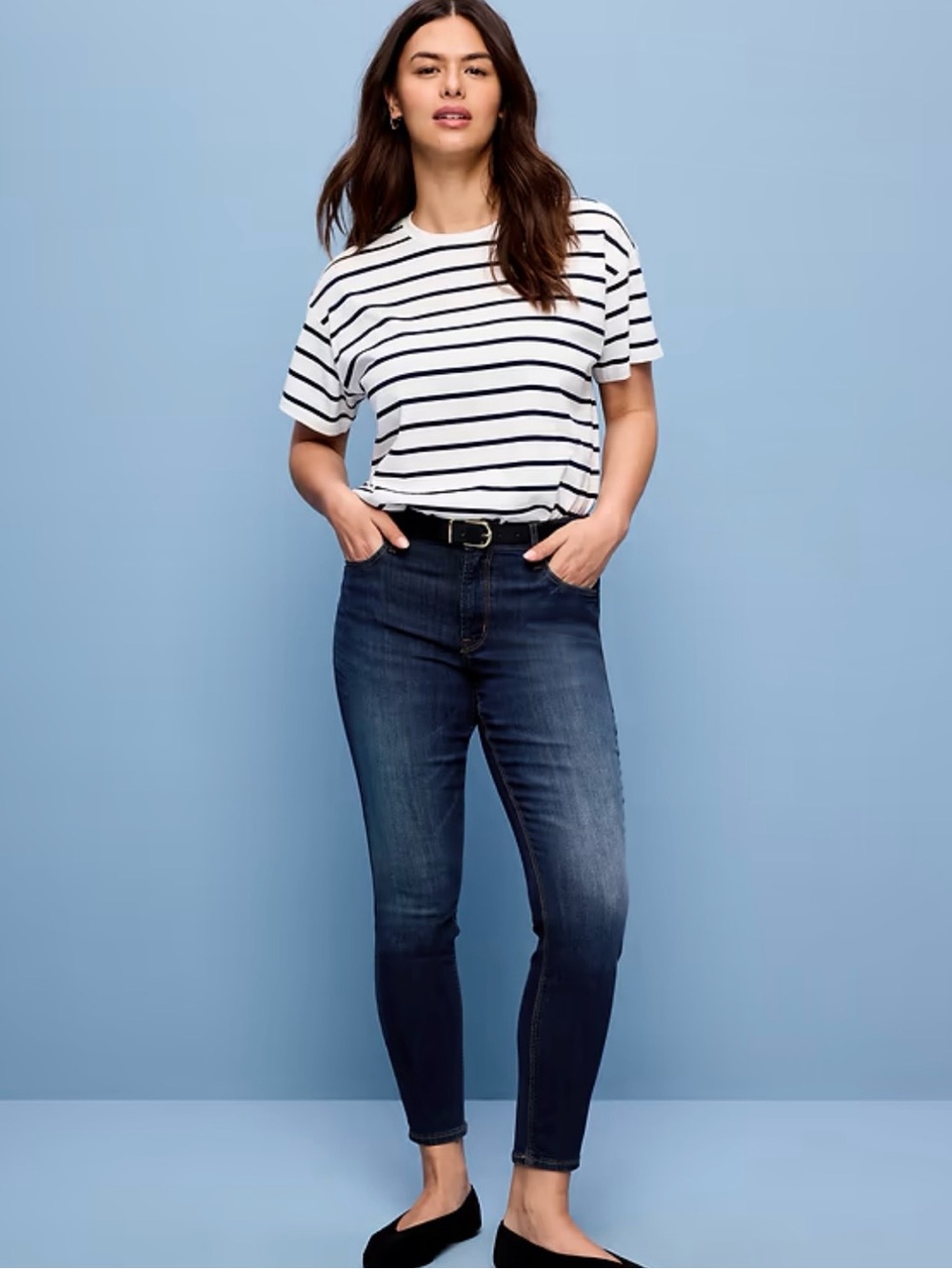Old Navy Mid-Rise Dark Blue Rockstar Super-Skinny Jeans